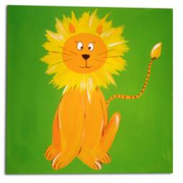 Jungle Animal Art, Painting On Canvas X 4, Decor, Safari Wall Baby Boy Nursery, Original Art - thumbnail 2
