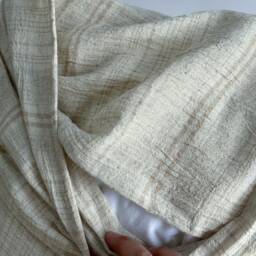 striped Neutral Pillow Case Hemp & Linen Blend, Farmhouse Boho Decor - thumbnail 3