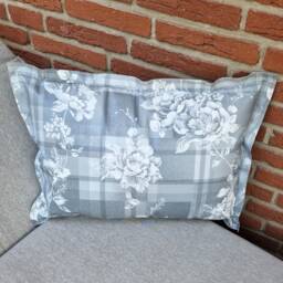 Outdoor/Oilcloth Cushion - Grey With Floral Vines - in Three Different Sizes - thumbnail 3