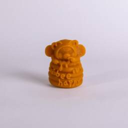 Christmas Beeswax Candle - Bee Happy Bear, Natural Holiday Decor - thumbnail 2