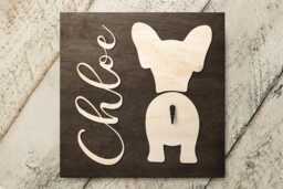 Personalized French Bulldog Hook Sign, Custom Pet Name Wood Wall Hanger For Birthday Christmas