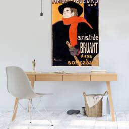 Toulouse Lautrec, Ambassadeurs - Aristide Bruant, Wall Art, Hangins , Home Decor, Canvas Print Art Framed - thumbnail 2