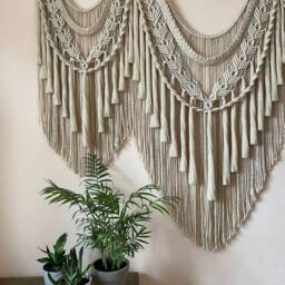 Macrame Wall Hanging, Tapestry Large Wedding Backdrop, On Driftwood, Woven Hangers - thumbnail 2