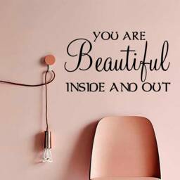 You Are Beautiful - 0365, Wall Art Decal, Transfer, Mural, Sticker, 75 Colours, 5 Sizes, Interior Or Exterior Use , Easy To Apply - thumbnail 1