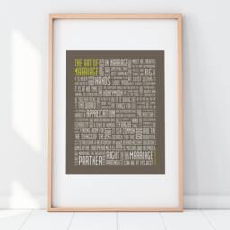 The Art Of Marriage Typography Print 8x10 Word Wedding Love Anniversary - thumbnail 1