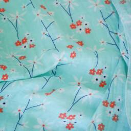 Teal Floral Gauze Swaddle Blanket, Baby Shower Gift, Girl Flower Lightweight For Newborns, Coral Flowers - thumbnail 4