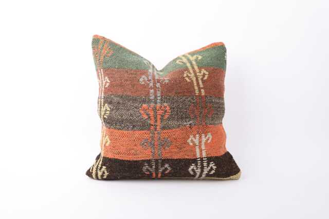 Ethnic Kilim Pillow Cover Bohemian Throw Cushion - 18x18 - image 1