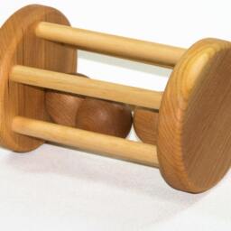 Personalized Wooden Baby Rattle Handmade Cherry & Maple Toy - thumbnail 4