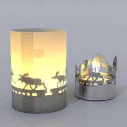 Moose Shadow Play Silhouette Candle, Nature Lover Gift - thumbnail 4