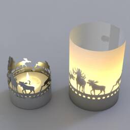 Moose Shadow Play Silhouette Candle, Nature Lover Gift - thumbnail 1