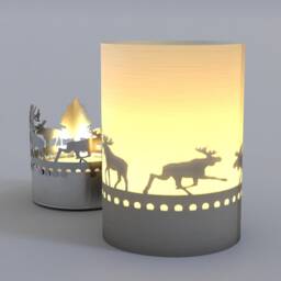 Moose Shadow Play Silhouette Candle, Nature Lover Gift - thumbnail 3