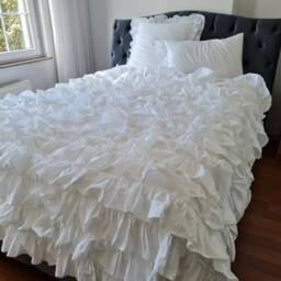 Tier Layered Ruffle Duvet Cover Waterfall Twin Full Queen King-Shabby Chic Country Bedding Nurdanceyiz - thumbnail 4