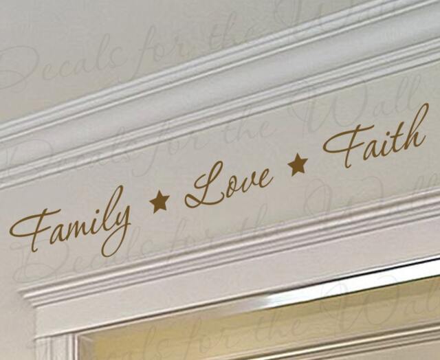 Family Love Faith Home Decorative Adhesive Vinyl Lettering Quote Wall Decal Art Sticker Decor Saying Decoration F34 - image 1