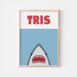 Personalised Jaws Name Print, Shark Bedroom Decor, Nursery Wall Art, Print Posters, Keep Sake - thumbnail 2