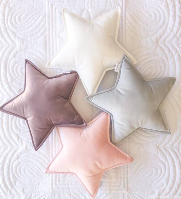 Handmade Velvet Star Cushion - Kids Nursery Decor, Medium Pillow - image 1