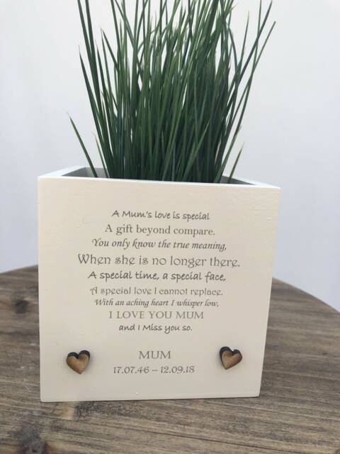 Memorial Mum Mam Mom Mummy Flower/Plant Pot Personalised Bereavement in Memory Of A Loved One ~ Mother Dad Nana Grandad Aunt Or Any Name - image 1