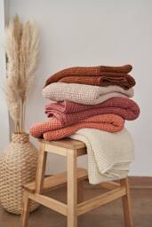 Large Linen Waffle Bath Towel Soft Cotton Blend, Heavy Weight - thumbnail 1