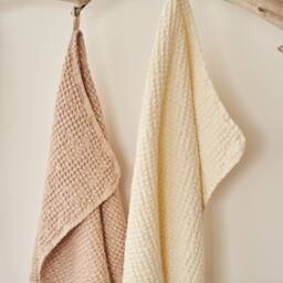 Large Linen Waffle Bath Towel Soft Cotton Blend, Heavy Weight - thumbnail 3