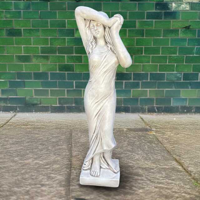 Elegant Girl Statue Concrete Ady Sculpture Graceful Woman Figure Outdoor Yard Ornament Handmade Stone Feminine Decoration Lawn Art Gift - image 1