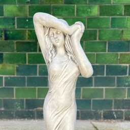 Elegant Girl Statue Concrete Ady Sculpture Graceful Woman Figure Outdoor Yard Ornament Handmade Stone Feminine Decoration Lawn Art Gift - thumbnail 4