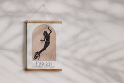 Pisces Boho Zodiac Print - Star Sign Art, Astrology Poster, Bohemian Aesthetic, Celestial, Divine Feminine Energy, Constellation - thumbnail 1