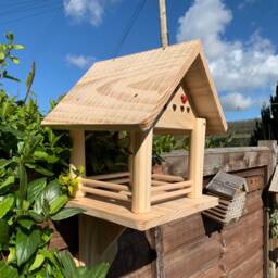 Handmade Wooden Bird Table - Small Garden Birds, Wall Or Fence Mount - thumbnail 3