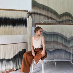 Minimal Wall Hanging, Modern Decor, Tapestry For An Industrial Home, Minimalist Soft Art - thumbnail 2