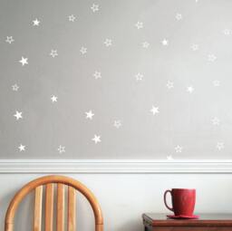 White Star Vinyl Wall Decals - Cut Out Stars For Nursery & Baby Room Decor - thumbnail 1