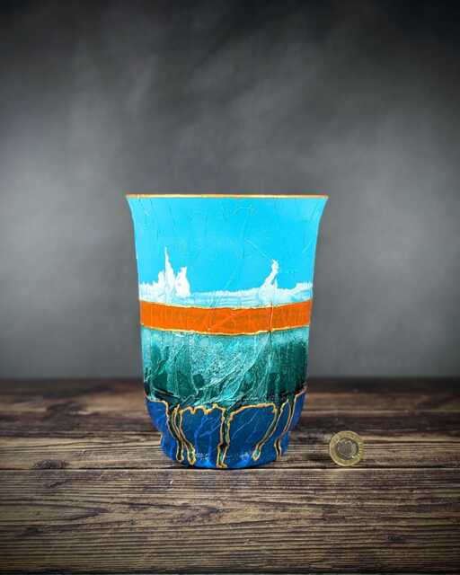 Flower Vase Hand Painted Glass Unique Modern Design Plant Pot Indoor Colourful Hurricane Candle Lantern Home Decor - image 1