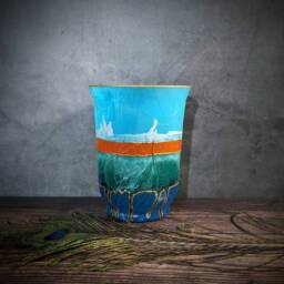 Flower Vase Hand Painted Glass Unique Modern Design Plant Pot Indoor Colourful Hurricane Candle Lantern Home Decor - thumbnail 3