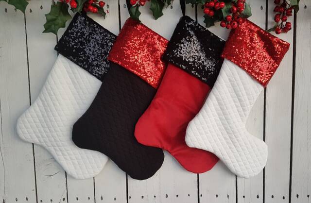 Sequin Christmas Stockings, Black Red & Stockings - image 1
