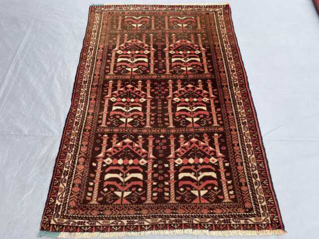 3x4 Balochi Afghan Rug - Antique Handmade Wool Tribal Carpet Turkmen Collector Piece For Living Room & Office Boho Gift - image 1