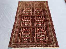 3x4 Balochi Afghan Rug - Antique Handmade Wool Tribal Carpet Turkmen Collector Piece For Living Room & Office Boho Gift - thumbnail 1