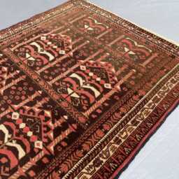 3x4 Balochi Afghan Rug - Antique Handmade Wool Tribal Carpet Turkmen Collector Piece For Living Room & Office Boho Gift - thumbnail 3