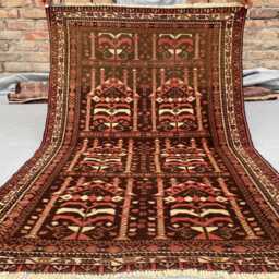 3x4 Balochi Afghan Rug - Antique Handmade Wool Tribal Carpet Turkmen Collector Piece For Living Room & Office Boho Gift - thumbnail 2