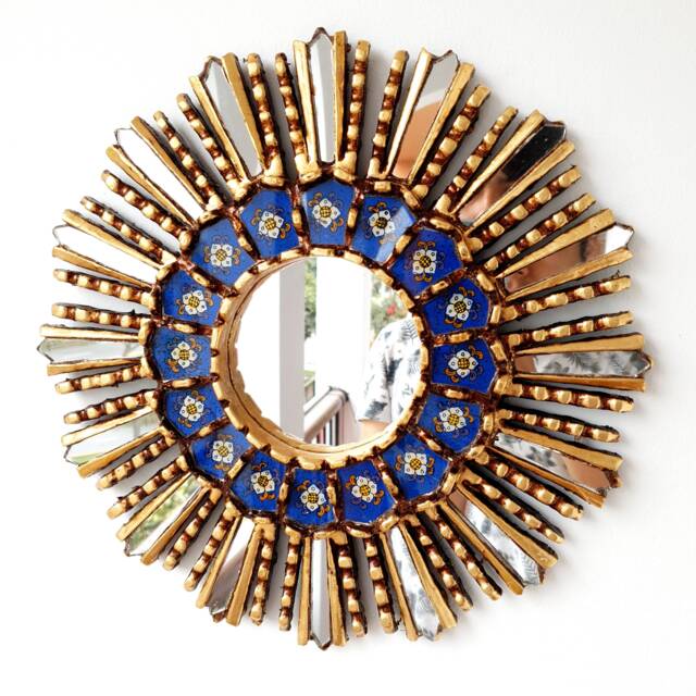 "Peruvian Mirrors ""Lime Blue 35cm" - image 1