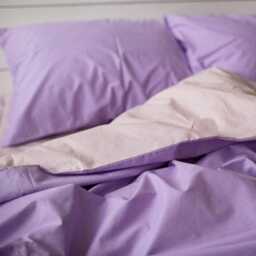 Cotton Duvet Cover Set in Lavender & Powder Pink. Double-Sided Cover + 2 Pillowcases. Twin Full Queen King Single Kingsingle Double - thumbnail 4