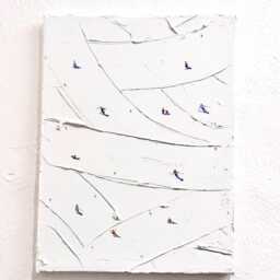 Textured Ski Painting On Canvas Winter Sport Wall Art - 12x16' - thumbnail 2