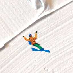 Textured Ski Painting On Canvas Winter Sport Wall Art - 12x16' - thumbnail 3