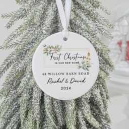 Personalised First Christmas in New Home, Road Name Ornament, Home Ornamentgift, Bauble Decoration - thumbnail 3