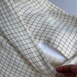 Plaid Pillow Cover Neutral Linen Blend, Farmhouse Boho Decor - thumbnail 3