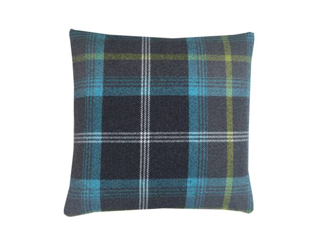 Double Sided Tartan Plaid Cushion Cover Balmoral Teal Wool-Effect Pillow Sham - image 1
