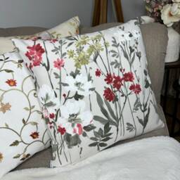 Floral Cushion Cover, Pillow Modern Home Decor For Chair Sofa Bed Cover - Leaf Flower Design Iliv Fabric - thumbnail 2