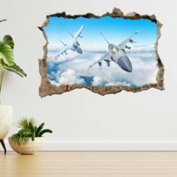 Combat Fighter Jets Raf Air Force 3D Smashed View Wall Sticker Poster Decal A267 - thumbnail 2