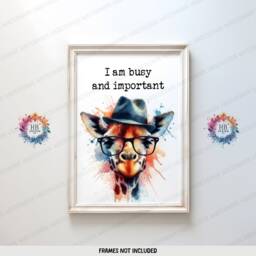 Giraffe Home Office Prints - Set Of 3 Posters - Funny Quotes Decor Work From Wall Art Wfh Gifts Coworker Workplace Pictures - thumbnail 3