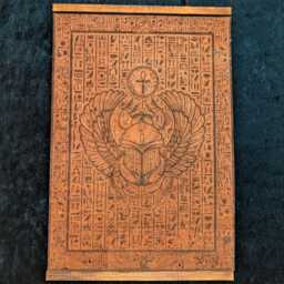 Egyptian Scarab Beetle Wall Art Engraved Eco Friendly Cork Leather - thumbnail 1