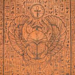 Egyptian Scarab Beetle Wall Art Engraved Eco Friendly Cork Leather - thumbnail 2