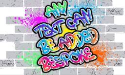 Large Bespoke Name Text Word Wording Graffiti Wall Modern Brick Self Adhesive Sticker Decal Print Design Kids Room Nursery