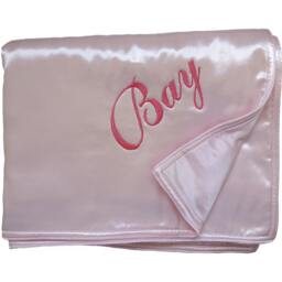 Fleece Filled Satin Baby Blanket - Embroidered & Personalized With Child's Name Or Monogram - thumbnail 4