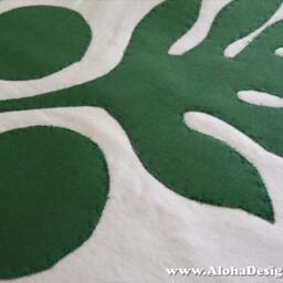 Hawaiian Quilt Pillow Covers - Green Breadfruit - 'ulu - thumbnail 4